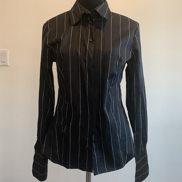 2 H&M Pinstripe Blouses - Picture 7 of 10